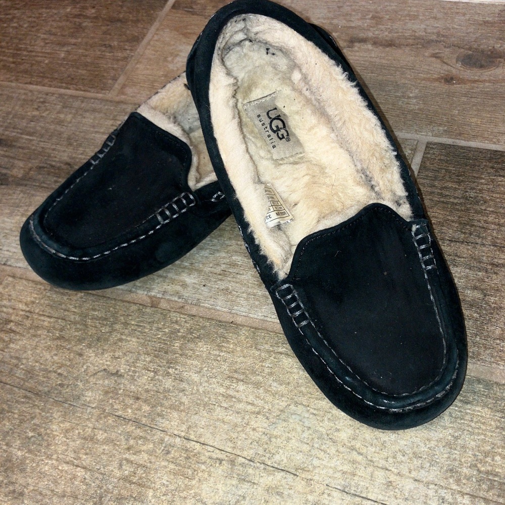 UGG ANSLEY WOMENS SUEDE WOOL SLIPPERS 8